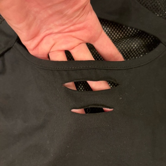 Black Mesh Buckle Top - Picture 6 of 7